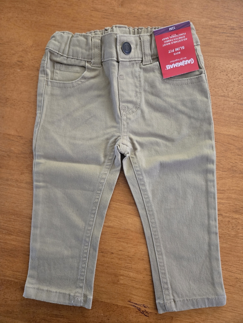 NWT Garanimals 12 Month Boy Slim Fit Twill Pants in khaki